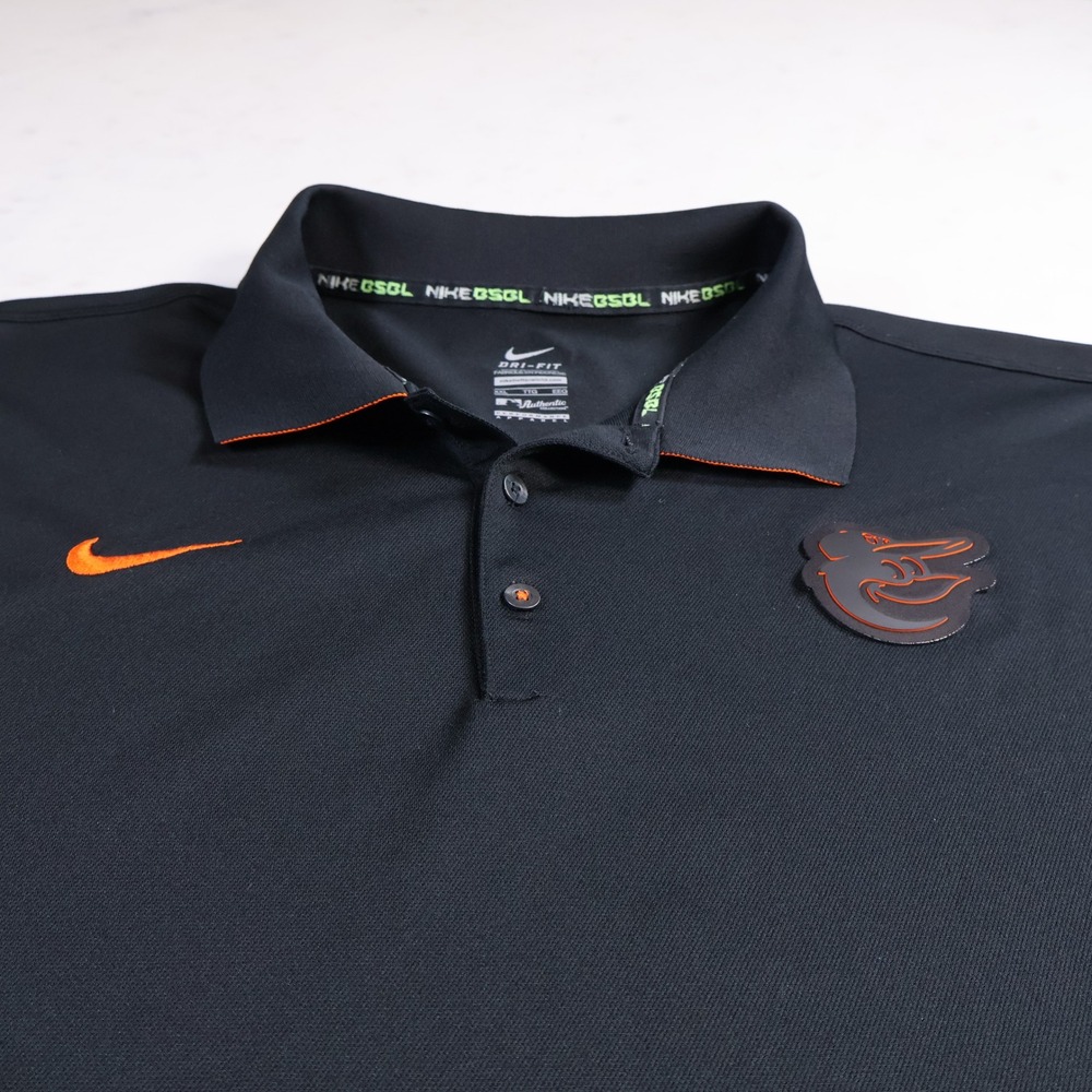 Nike Baltimore Orioles MLB Polo Shirt Mens XXL Black Dri-Fit Short Sleeve - Picture 2 of 9